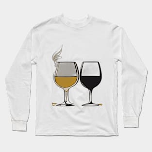 Toast to Elegance - Wine and Whiskey Glass Art No. 652 Long Sleeve T-Shirt